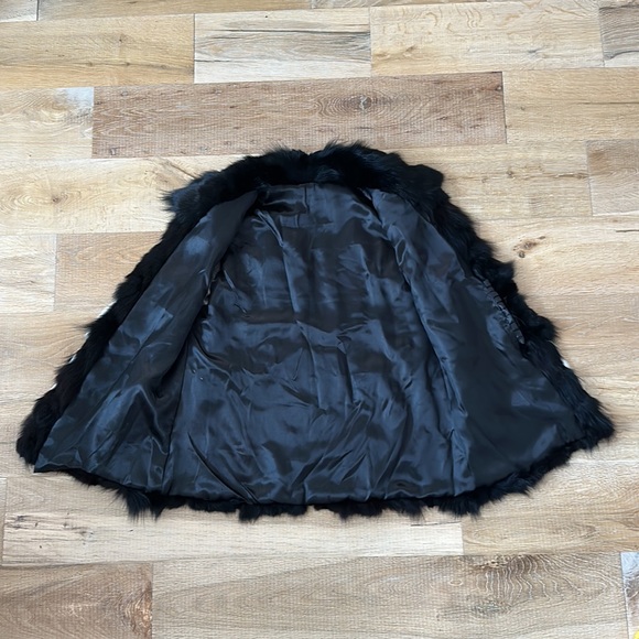 Kemo Sabe Black White Gray Rabbit Fur Vest S - Picture 2 of 8